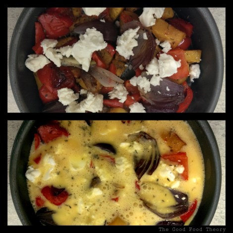 Vegetable frittata with thyme and feta uncooked_wtr